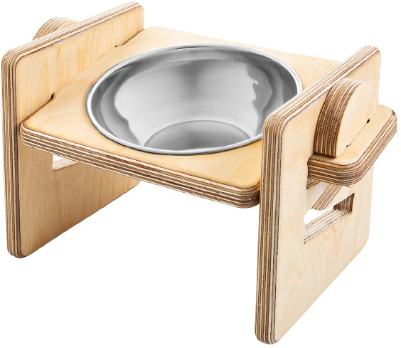 ظرف آب و غذای کامپلای وود مدل پلیت سایز 1