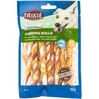 تشویقی دنتال سگ تریکسی رول جویدنی دورپیچ گوشت مرغ ۸۰ گرمی
