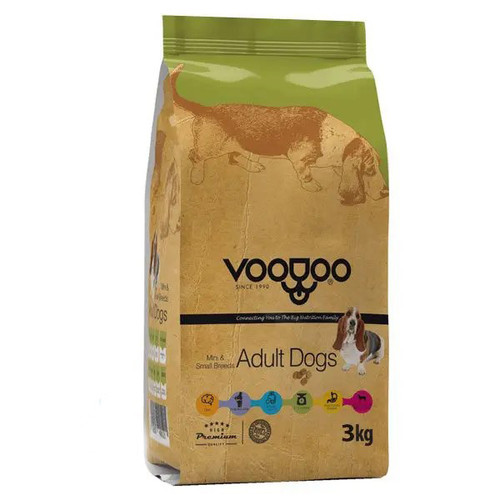 غذای خشک سگ بالغ نژاد کوچک وودو ۳ کیلوگرم