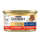 کنسرو گربه گورمت گلد ۸۵ گرمی طعم گوشت