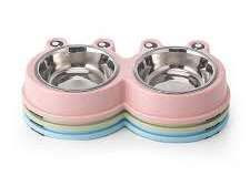 ظرف آب و غذای دو قلو مدل قورباغه سایز M