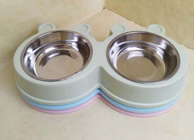 ظرف آب و غذای دو قلو مدل قورباغه سایز L