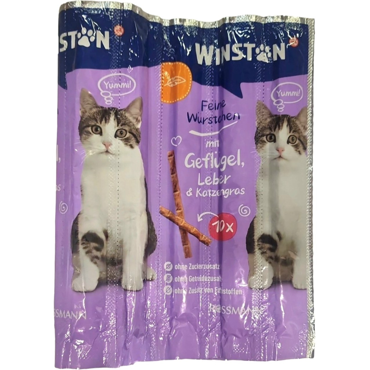 تشویقی مدادی گربه وینستون با طعم جگر و علف گربه ۱۰ عددی