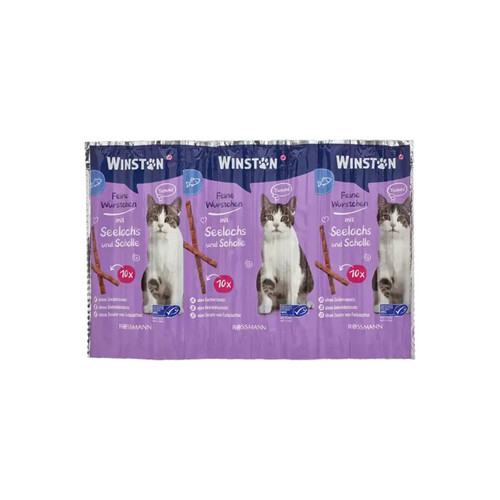تشویقی مدادی گربه وینستون با طعم ماهی سالامون و قزل آلا گربه ۱۰ عددی